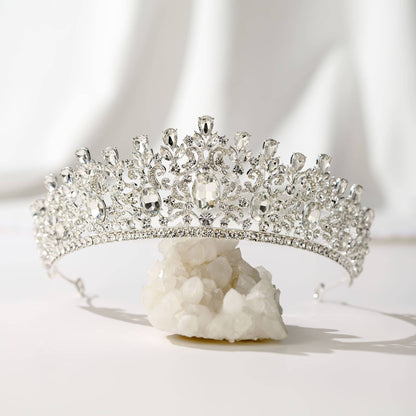 SWEETV costume crystal crowns: Silver