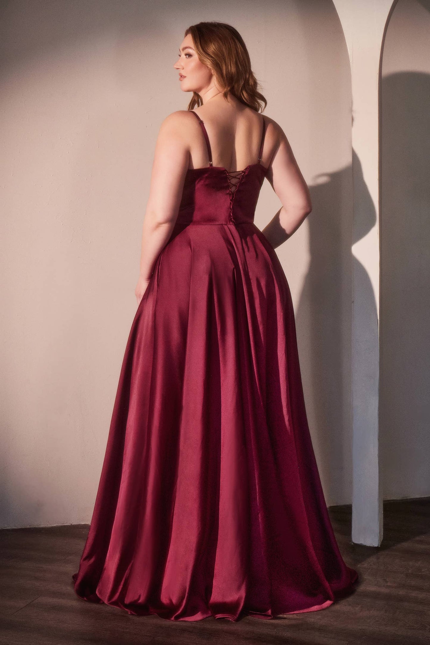 A-LINE SATIN BUSTIER DRESS