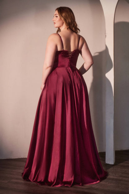 A-LINE SATIN BUSTIER DRESS