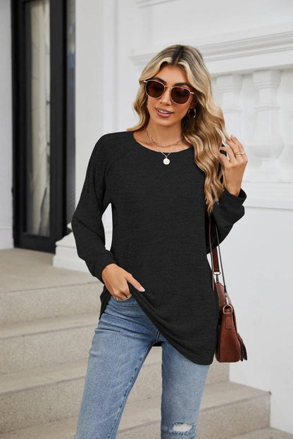 Solid Loose Long-sleeve