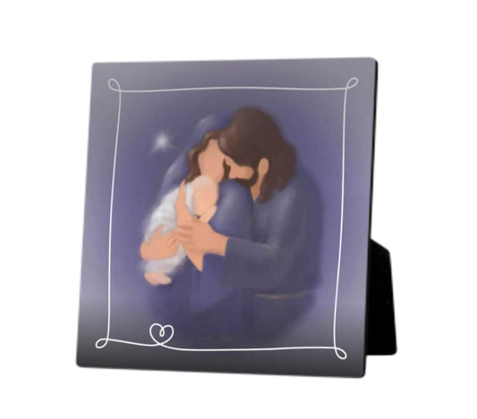 navy, multi AndraMedia Desk Plaque, 5.25"x5.25"