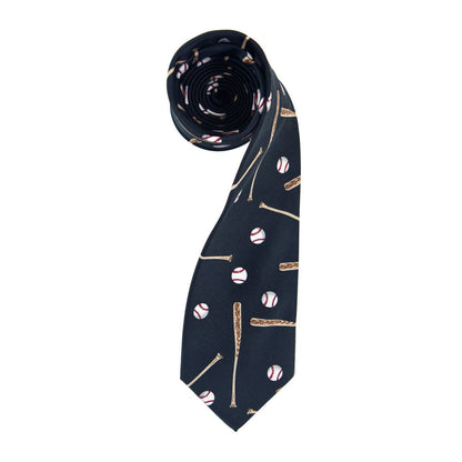 Baseball Black Novelty Tie