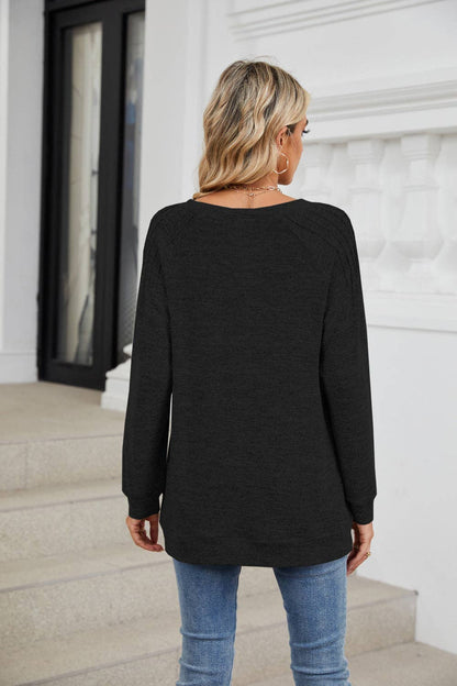 Solid Loose Long-sleeve