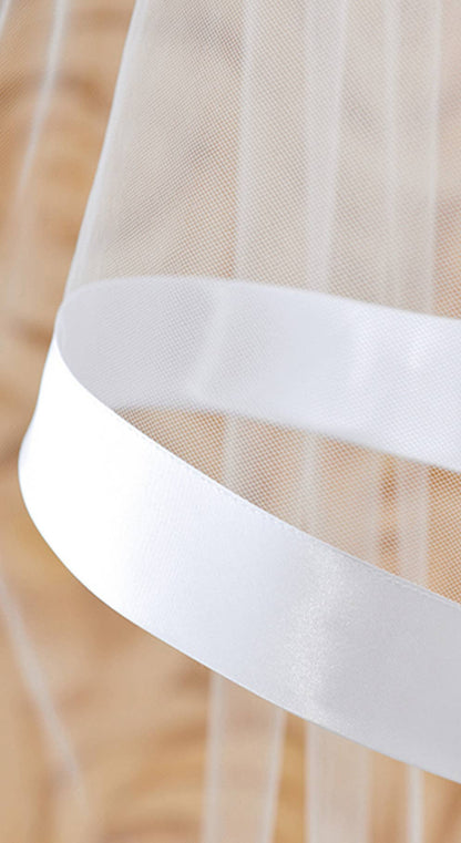 Long veil handmade with embroidery lace