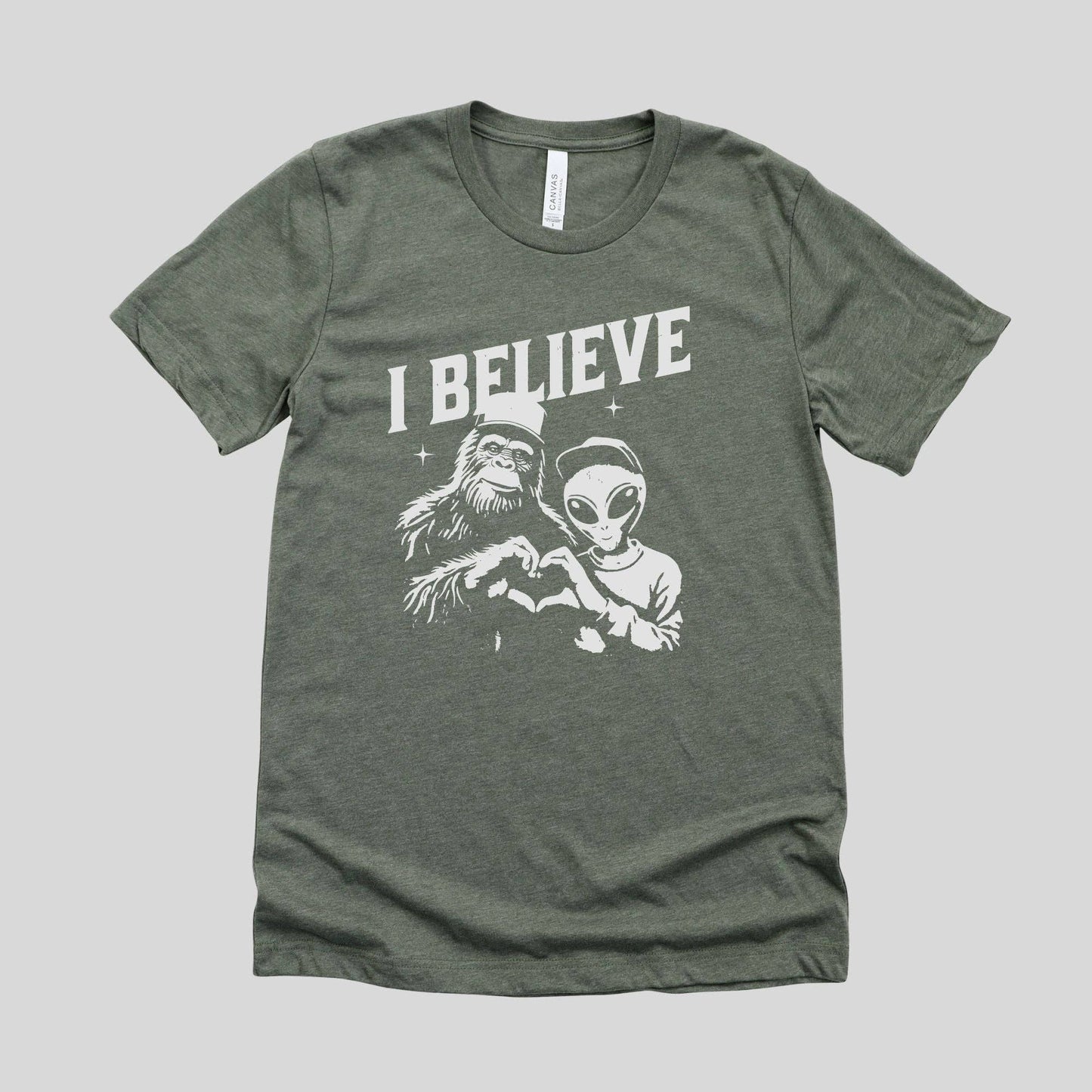 Believe Alien <3 Bigfoot Graphic Tee Tshirt *UNISEX FIT* 296