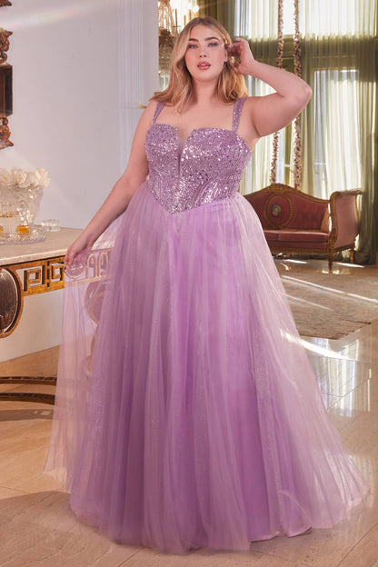 STRAPLESS A-LINE EMBELLISHED GOWN