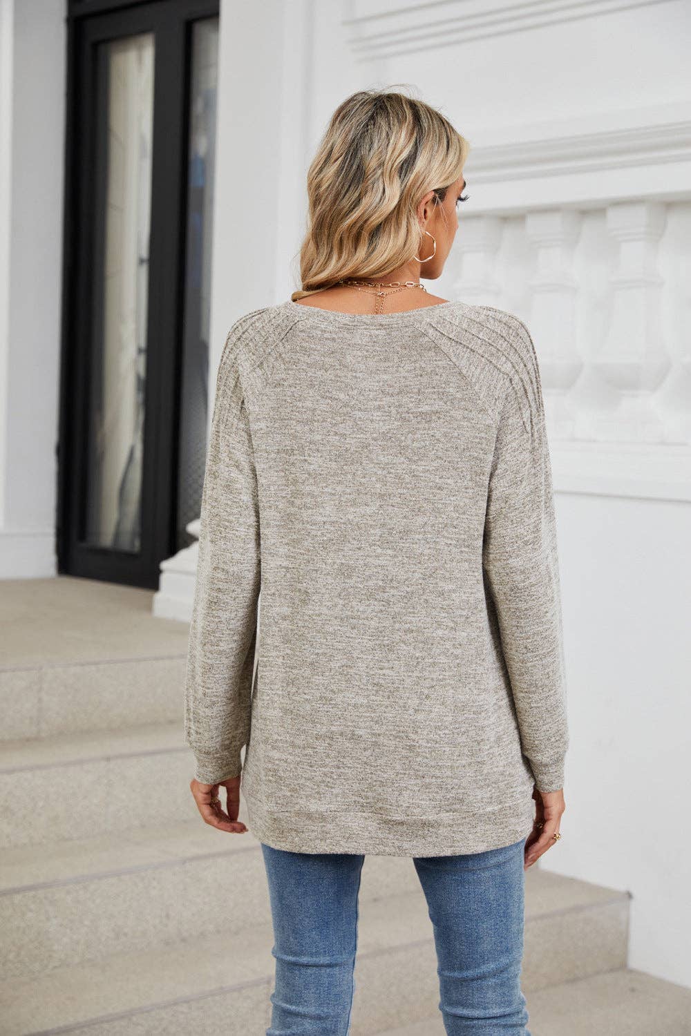 Solid Loose Long-sleeve
