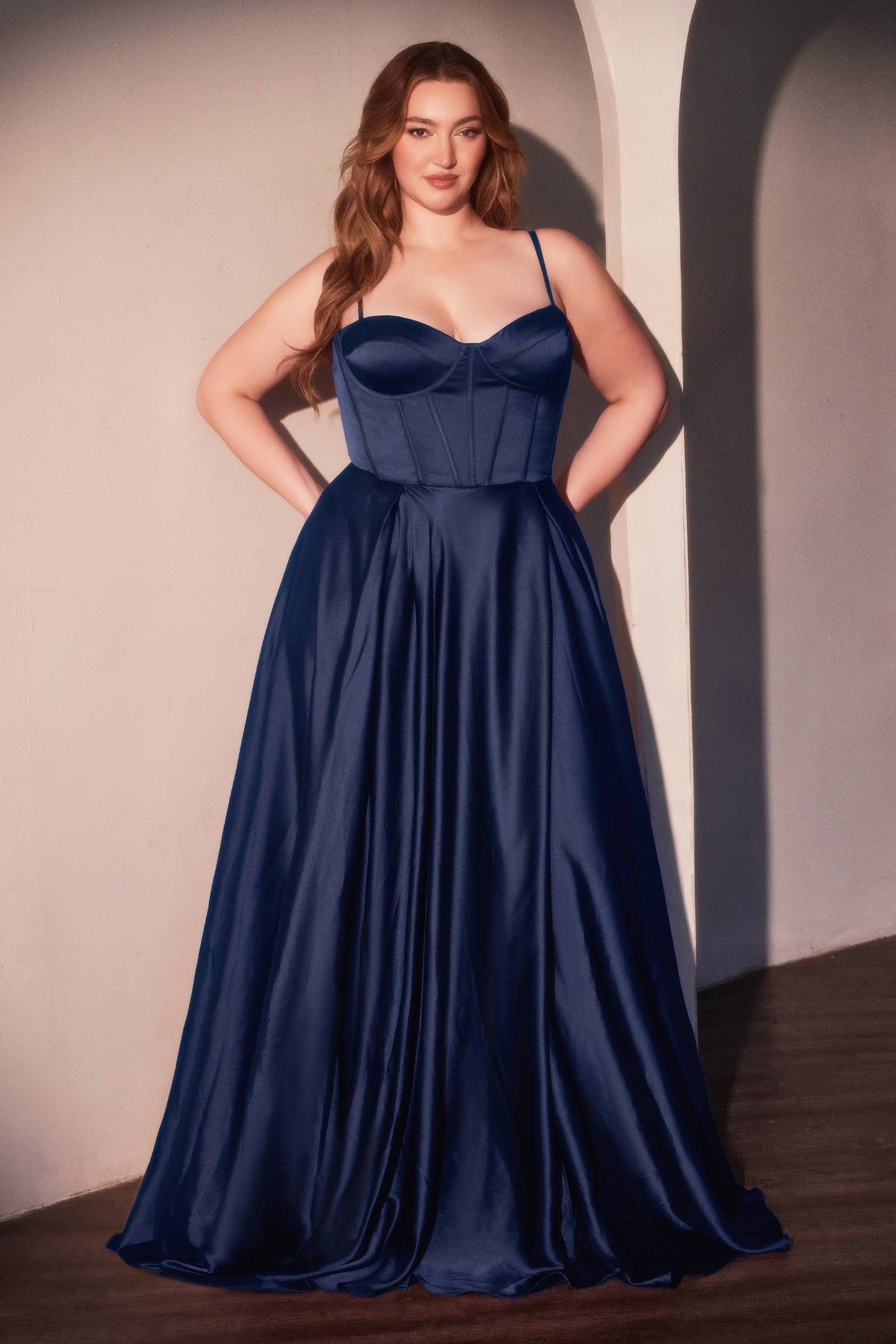 A-LINE SATIN BUSTIER DRESS