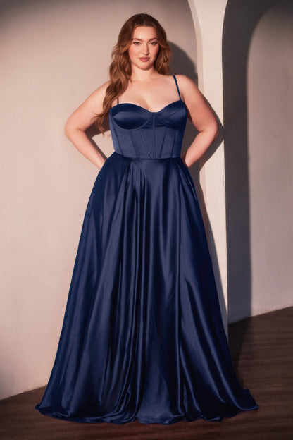A-LINE SATIN BUSTIER DRESS