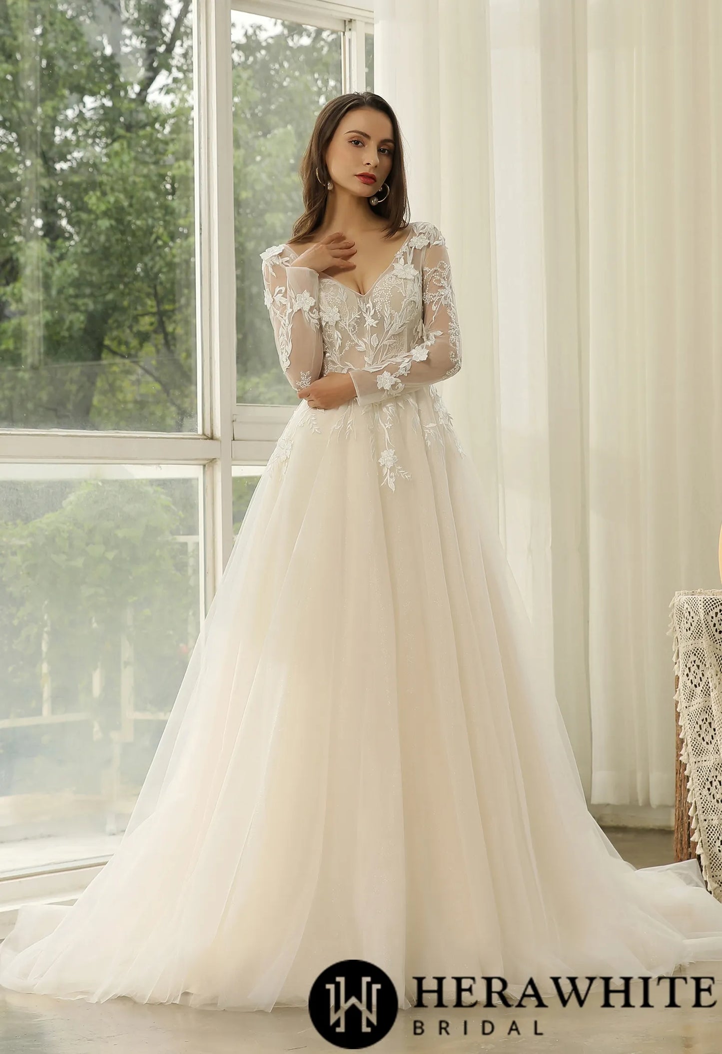 Princess Wedding Dress with Long sleeves