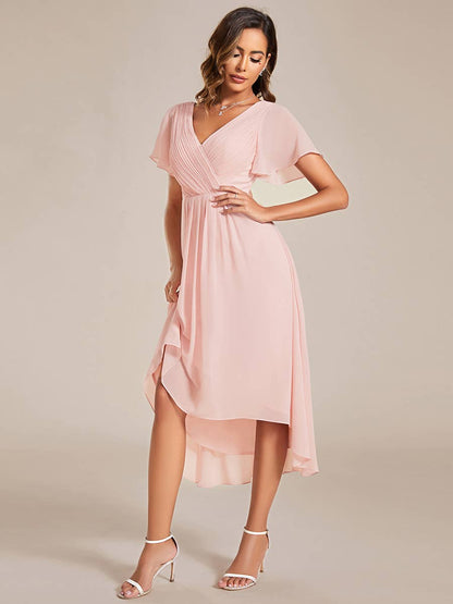 Pleated Ruffles Chiffon Wedding Guest Dresses