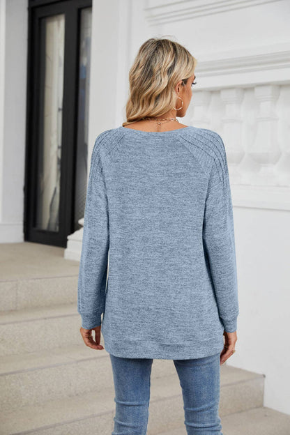 Solid Loose Long-sleeve