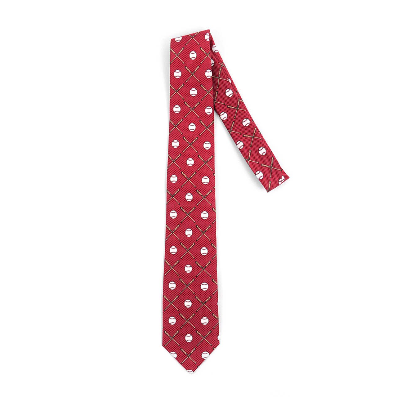 Men's Burgundy Baseball Novelty Tie