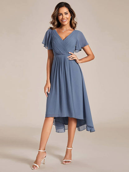 Pleated Ruffles Chiffon Wedding Guest Dresses