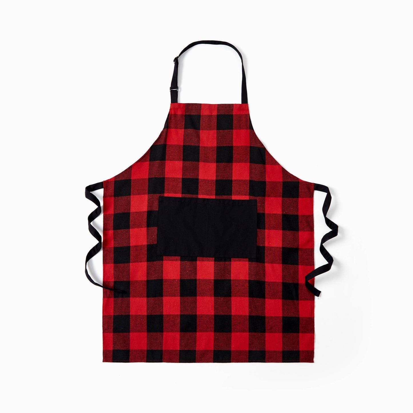 Family Christmas Kitchen Apron Red&Black Plaid 100% Cotton