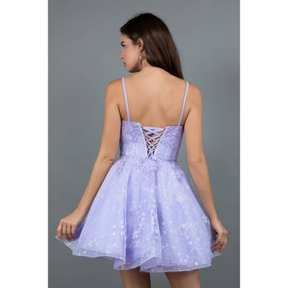 Short Corset Dress With Floral Embroidery