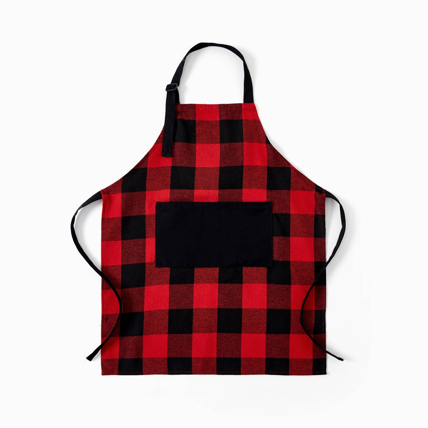 Family Christmas Kitchen Apron Red&Black Plaid 100% Cotton