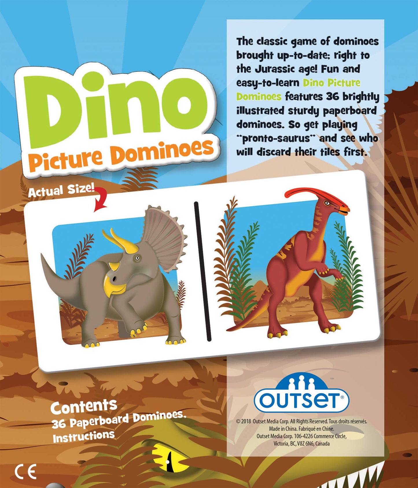 Picture Dominoes: Dino Game for Ages 3+