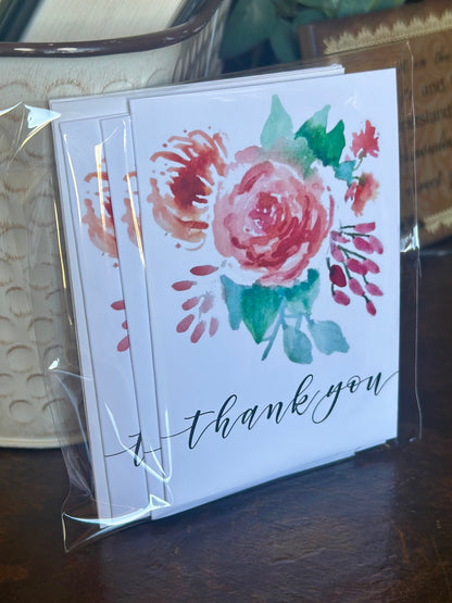 "Thank You" Greeting Cards Set of 3 with envelopes 3.5"x5"