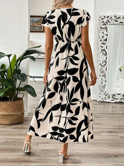 V-neck Printed Dress