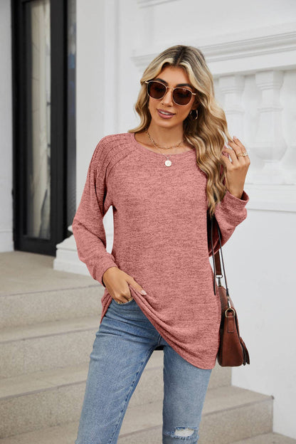 Solid Loose Long-sleeve