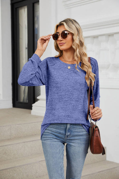 Solid Loose Long-sleeve