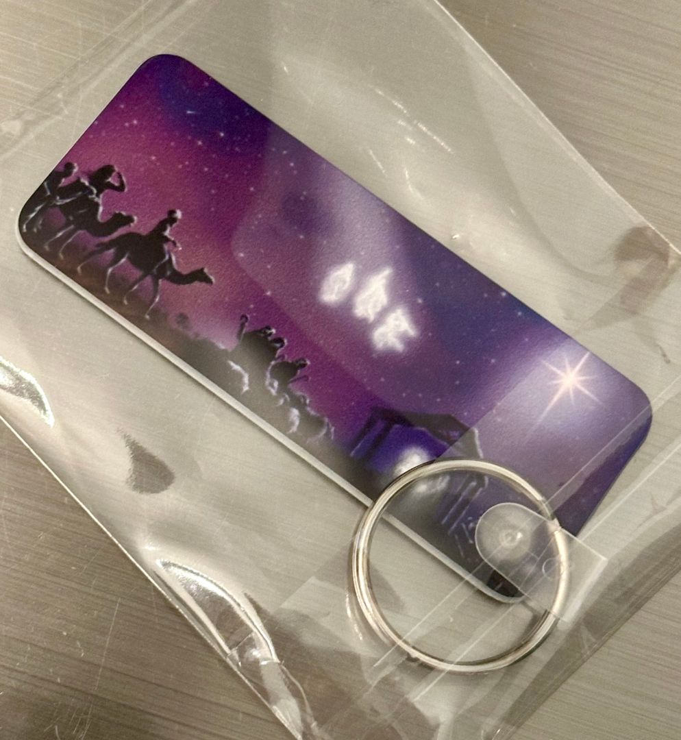 purples, multi AndraMedia Key Chain Print, 3"x1"