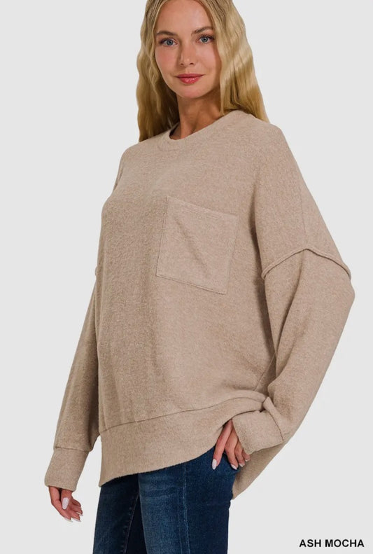 Ash mocha Zenana Sweaters, L/Xl