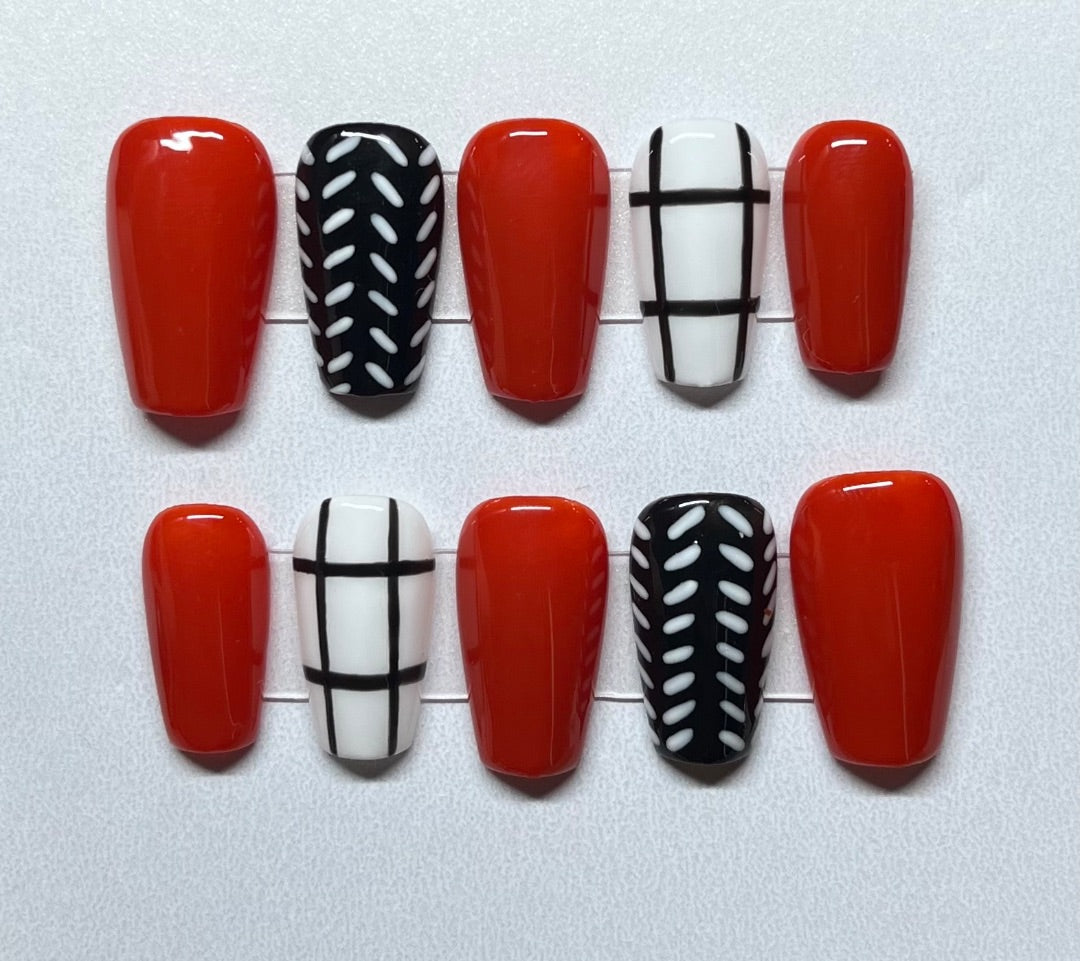 Orange/Black/White Fall Boho , X-Small