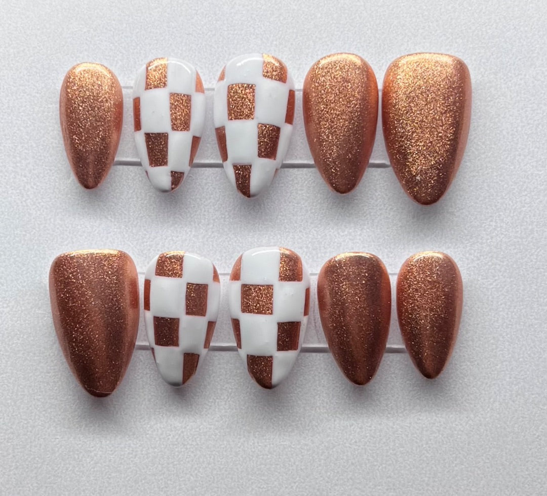 Chrome + White Checkers , X-Small