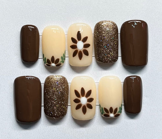 Brown Fall Flower Tips , Small