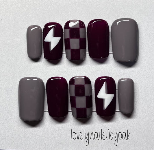 Purple & Grey Lighting Checkers