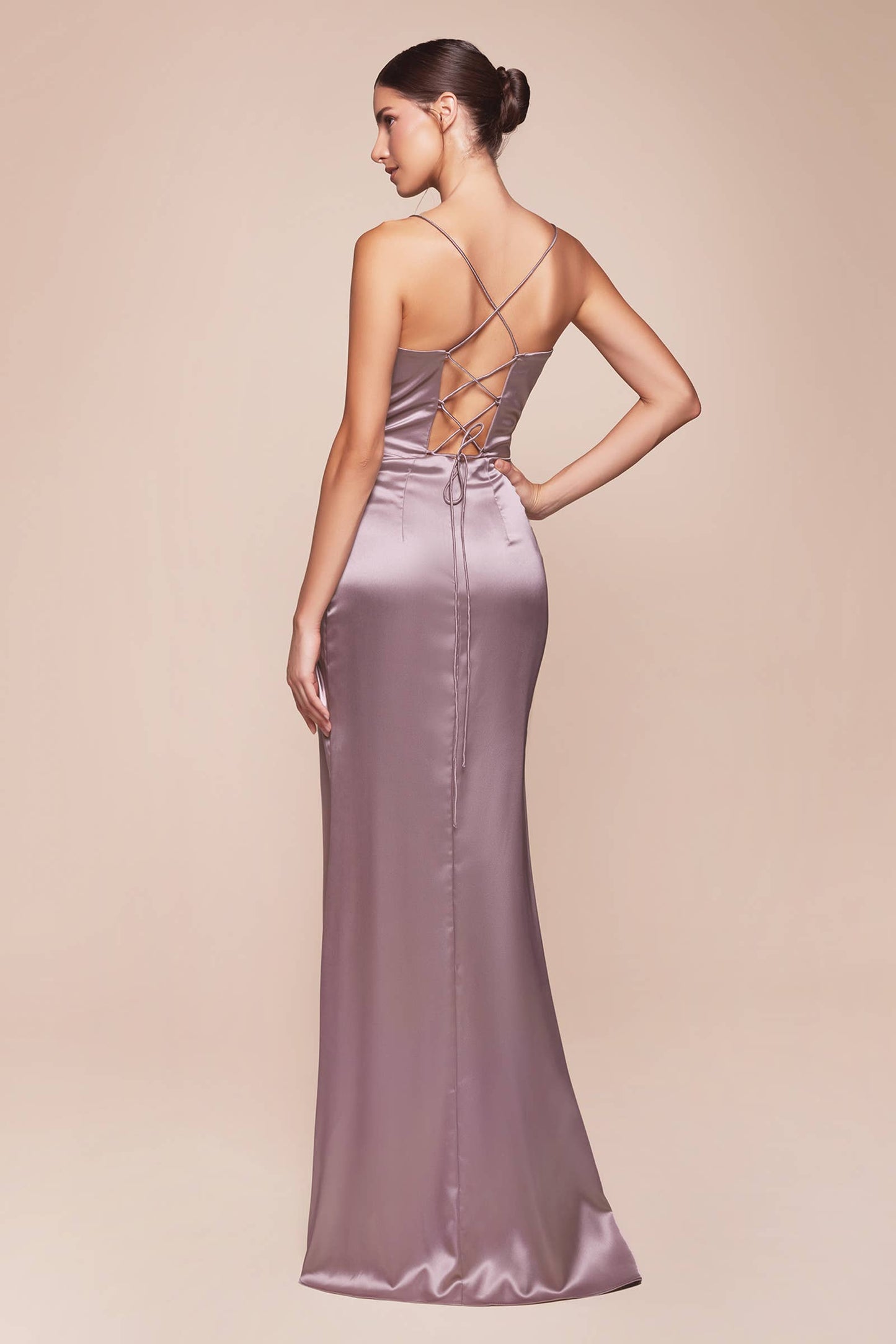 CORSET COWL SATIN GOWN