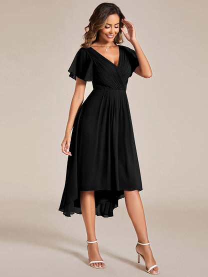 Pleated Ruffles Chiffon Wedding Guest Dresses