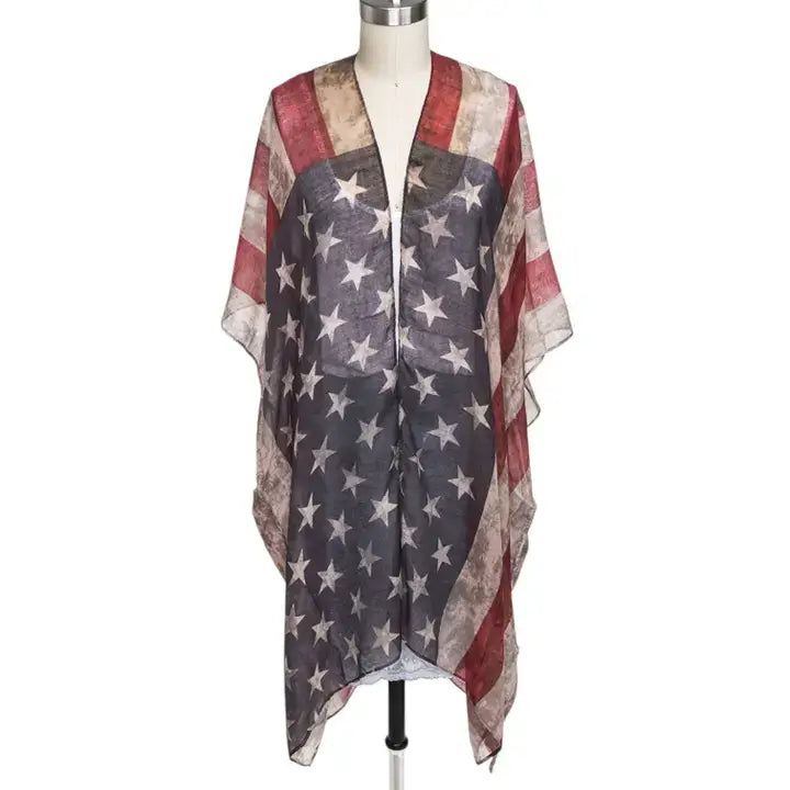 Vintage Inspired Flag Kimono 4