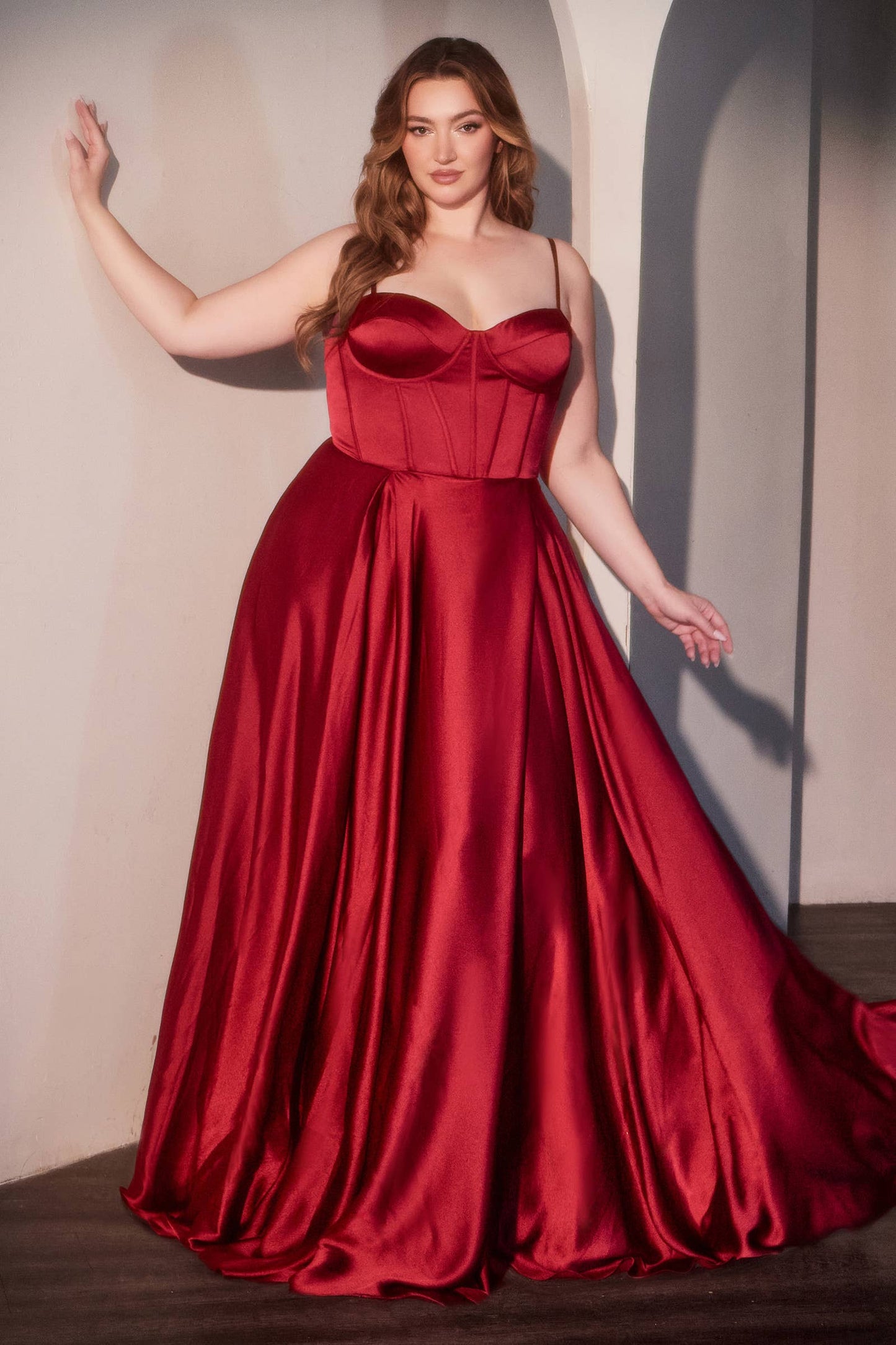 A-LINE SATIN BUSTIER DRESS