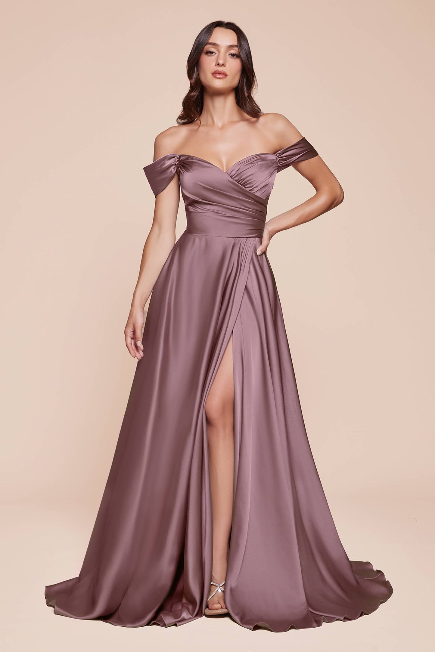 SATIN OFF THE SHOULDER