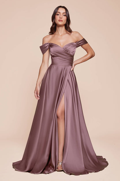 SATIN OFF THE SHOULDER