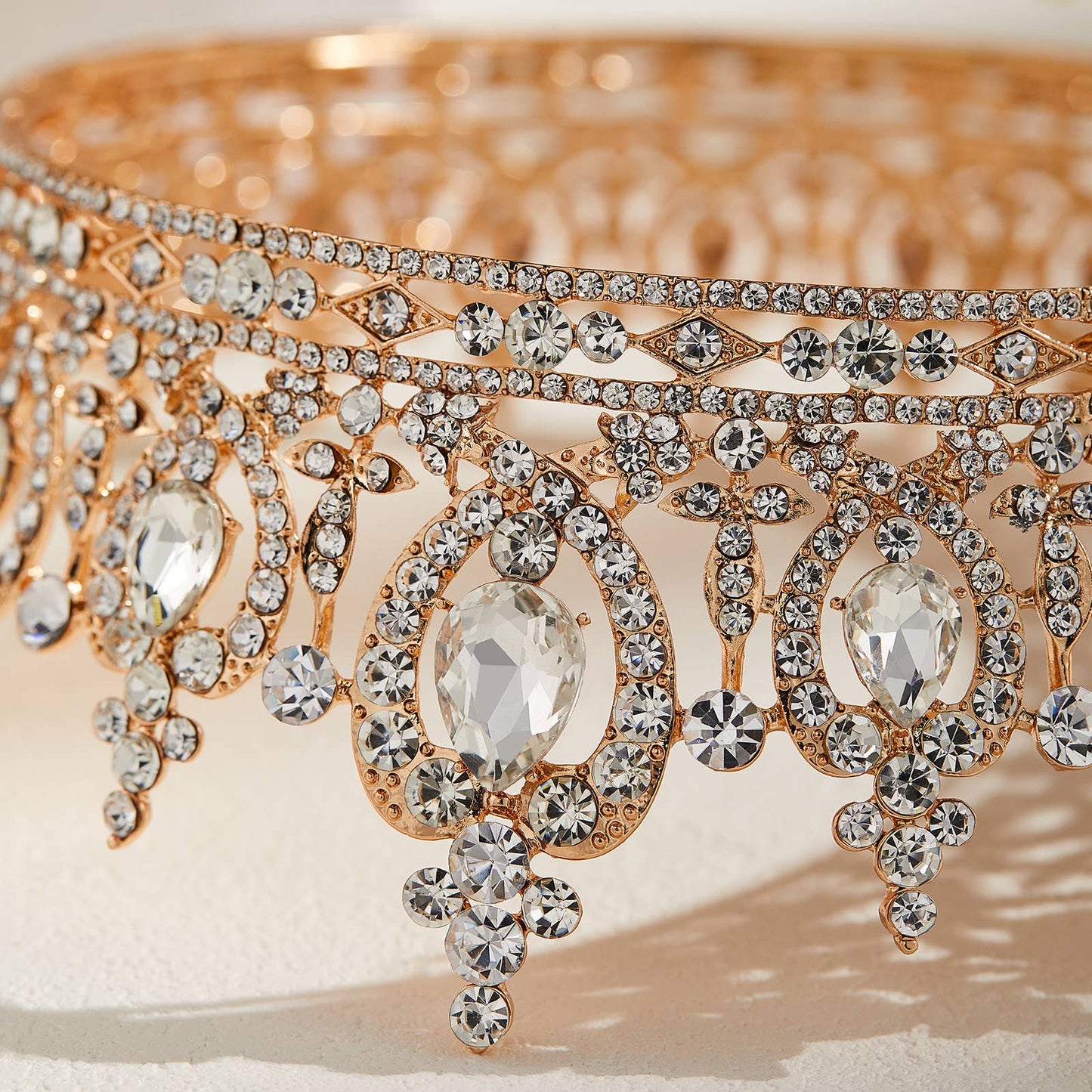 Baroque Queen Crown for Women Wedding Tiara for Bride Gold