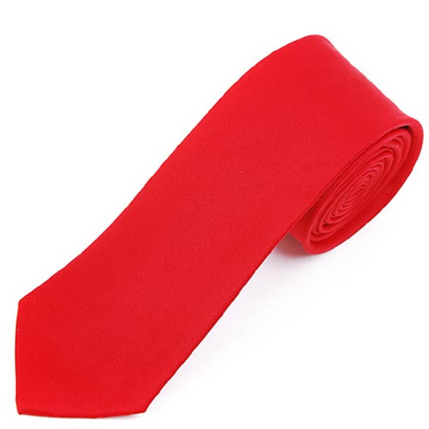 Poly Satin Solid 2.75" Slim Tie