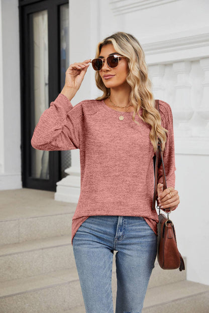 Solid Loose Long-sleeve