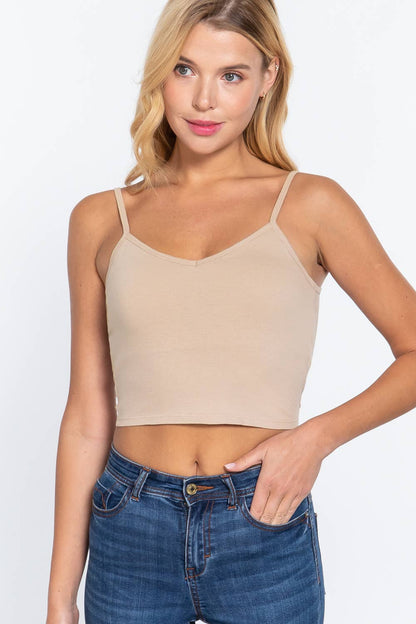 .SI-22532 FITTED REMOVABLE BRA CUP CROP CAMI