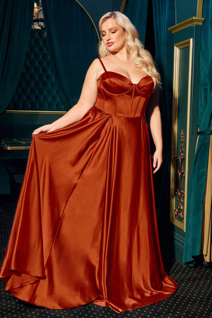 A-LINE SATIN BUSTIER DRESS