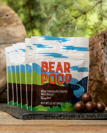 Bear Poop (chocolate covered malt balls)