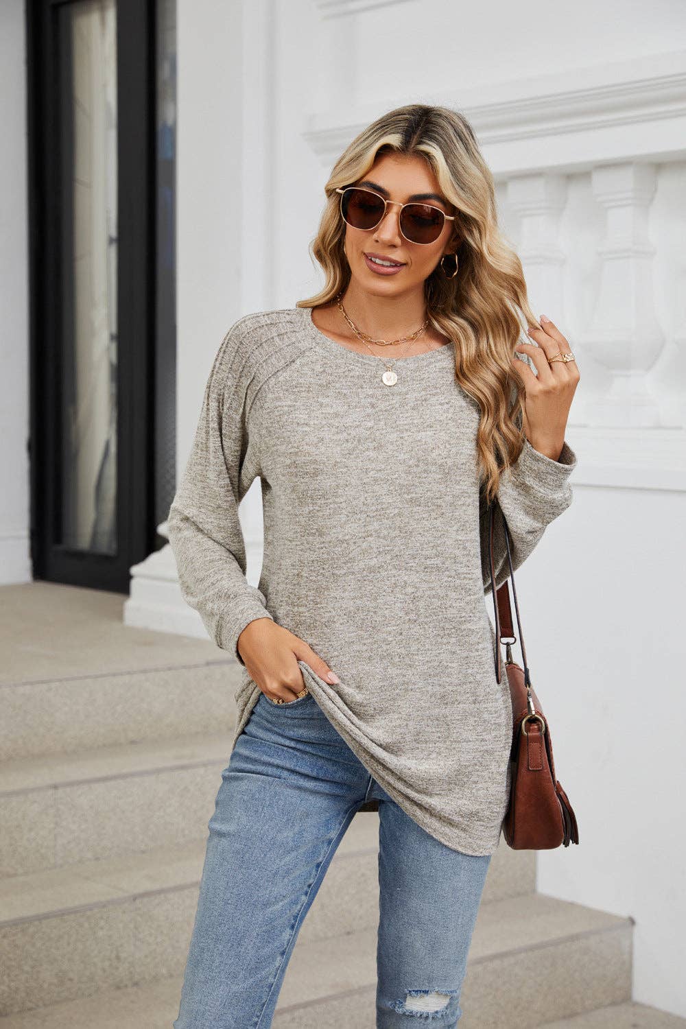 Solid Loose Long-sleeve