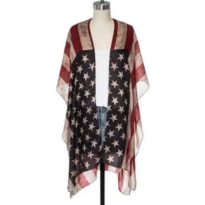 Vintage USA Flag Kimono 9
