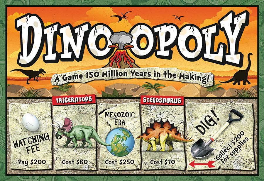 Dino-Opoly (new design) Board Game, by Late for the Sky
