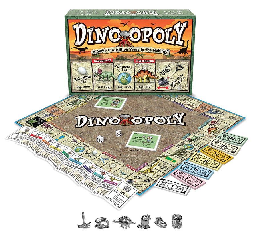 Dino-Opoly (new design) Board Game, by Late for the Sky
