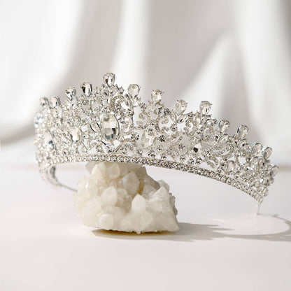 SWEETV costume crystal crowns: Blue