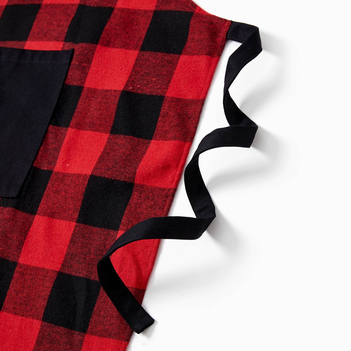 Family Christmas Kitchen Apron Red&Black Plaid 100% Cotton